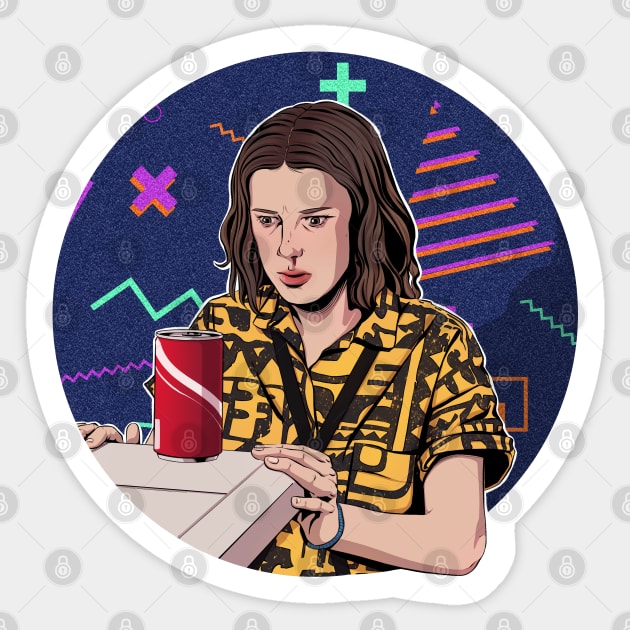 Eleven Stranger Things season 3 fanart Sticker by crisshasart